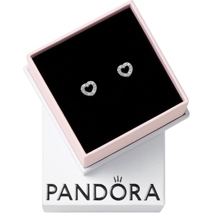 image:imagePANDORA Open Heart Stud Earrings  Gift for Her  Sterling Silver with Cubic Zirconia  With Gift Box
