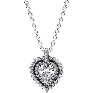 image:imagePANDORA Sparkling Heart Halo Pendant Necklace  Sterling Silver Necklace with Cubic Zirconia for Women  PANDORA Timeless Jewelry  Gift for Women  Includes Gift Box  177