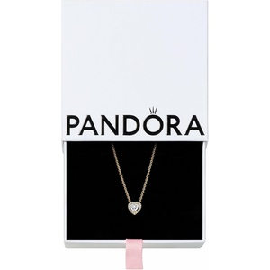 image:imagePANDORA Timeless Sparkling Heart Collier Necklace  14K GoldPlated Necklace with Cubic Zirconia  Jewelry for Women  Includes Gift Box  177