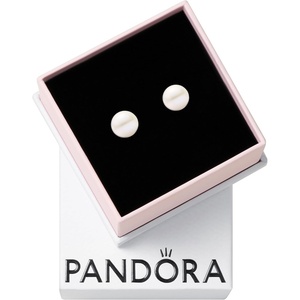 image:imagePANDORA Timeless Treated Freshwater Cultured Pearl 45mm Stud Earrings  Sterling Silver Earrings with Treated Freshwater Cultured Pearl  Jewelry for Women  Includes Gift Box