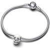 image:imagePANDORA GlowintheDark Sparkling Skull Charm  Compatible Moments  Sterling Silver with Cubic Zirconia  Gift for Her  Jewelry for Women with Gift Box