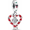 image:imagePANDORA Moments Double Candy Cane Heart Christmas Dangle Charm  Sterling Silver Charm with Enamel  Jewelry for Women  Includes Gift Box