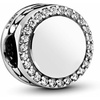 image:imagePANDORA Moments Engravable Sparkling Button Charm  Jewelry for Women  Includes Gift BoxSterling Silver