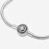 image:imagePANDORA Moments Halo Clasp Snake Chain Bracelet  Charm Bracelet for Women  Compatible Moments Charms  Gift for Her  Sterling Silver amp Cubic Zirconia  With Gift Box63 Inches