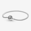 image:imagePANDORA Moments Halo Clasp Snake Chain Bracelet  Charm Bracelet for Women  Compatible Moments Charms  Gift for Her  Sterling Silver amp Cubic Zirconia  With Gift Box63 Inches
