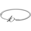 image:imagePANDORA Moments Heart TBar Closure Snake Chain Bracelet  Compatible Moments Charms  Gift for Her Shine  With Gift Box70 Inches