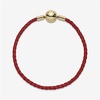 image:imagePANDORA Moments Woven Leather Bracelet with Gold Clasp  Gift for Her Shine  With Gift Box75 Inches