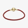image:imagePANDORA Moments Woven Leather Bracelet with Gold Clasp  Gift for Her Shine  With Gift Box75 Inches