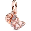 image:imagePANDORA Pink Butterfly amp Quote Double Dangle Charm  Gift for Her  Compatible with PANDORA Moments  With Gift Box  PANDORA Rose with Cubic Zirconia amp Enamel