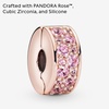 image:imagePANDORA Pink Pav Clip Charm  Gift for Her  Compatible Moments  With Gift Box Rose with Silicone amp Cubic Zirconia