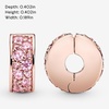 image:imagePANDORA Pink Pav Clip Charm  Gift for Her  Compatible Moments  With Gift Box Rose with Silicone amp Cubic Zirconia