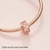 image:imagePANDORA Pink Pav Clip Charm  Gift for Her  Compatible Moments  With Gift Box Rose with Silicone amp Cubic Zirconia
