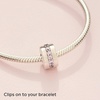 image:imagePANDORA Pink Sparkling Row Clip Charm  Gift for Her  Compatible Moments  With Gift Box  Sterling Silver with Cubic Zirconia