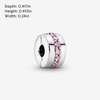 image:imagePANDORA Pink Sparkling Row Clip Charm  Gift for Her  Compatible Moments  With Gift Box  Sterling Silver with Cubic Zirconia