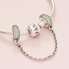 image:imagePANDORA Sparkling Pav Safety Chain Charm  Gift for Her  Compatible Moments  Sterling Silver amp Cubic Zirconia  With Gift Box