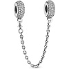 image:imagePANDORA Sparkling Pav Safety Chain Charm  Gift for Her  Compatible Moments  Sterling Silver amp Cubic Zirconia  With Gift Box
