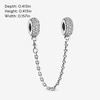 image:imagePANDORA Sparkling Pav Safety Chain Charm  Gift for Her  Compatible Moments  Sterling Silver amp Cubic Zirconia  With Gift Box