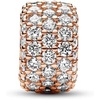 image:imagePANDORA Sparkling Pav Triplerow Charm  Gift for Her  Compatible Moments Rose with Cubic Zirconia  With Gift Box