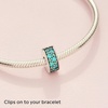 image:imagePANDORA Teal Pav Clip Charm  Gift for Her  Compatible Moments  Sterling Silver with Cubic Zirconia  With Gift Box