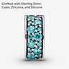 image:imagePANDORA Teal Pav Clip Charm  Gift for Her  Compatible Moments  Sterling Silver with Cubic Zirconia  With Gift Box