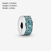 image:imagePANDORA Teal Pav Clip Charm  Gift for Her  Compatible Moments  Sterling Silver with Cubic Zirconia  With Gift Box