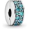 image:imagePANDORA Teal Pav Clip Charm  Gift for Her  Compatible Moments  Sterling Silver with Cubic Zirconia  With Gift Box