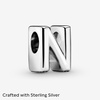 image:imagePandora Alphabet Charm  Compatible Moments  Gift for Her  Made with Sterling Silver  with Gift BoxLetter N