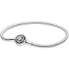 image:imagePANDORA Moments Halo Clasp Snake Chain Bracelet  Charm Bracelet for Women  Compatible Moments Charms  Gift for Her  Sterling Silver amp Cubic Zirconia  With Gift Box63 Inches