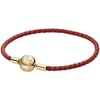 image:imagePANDORA Moments Woven Leather Bracelet with Gold Clasp  Gift for Her Shine  With Gift Box69 Inches