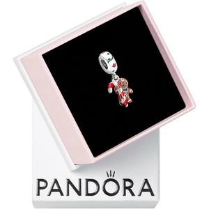 image:imagePANDORA Gingerbread Man Dangle Charm  Gift for Her  Compatible with PANDORA Moments  Sterling Silver with Enamel  With Gift Box