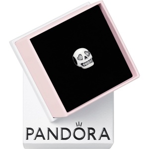 image:imagePANDORA GlowintheDark Sparkling Skull Charm  Compatible Moments  Sterling Silver with Cubic Zirconia  Gift for Her  Jewelry for Women with Gift Box