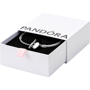 image:imagePANDORA Moments Heart TBar Closure Snake Chain Bracelet  Compatible Moments Charms  Gift for Her Shine  With Gift Box70 Inches