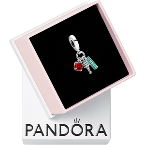 image:imagePANDORA NYC Apple Torch amp Street Sign Triple Dangle Charm  Compatible Moments  Gift for Her  Sterling Silver with Murano Glass amp Enamel  With Gift Box