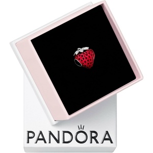 image:imagePANDORA Seeded Strawberry Fruit Charm  Compatible PANDORA Moments  Gift for Her  Sterling Silver amp Enamel  With Gift Box