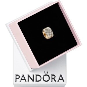image:imagePANDORA Sparkling Pav TripleRow Charm  Compatible Moments Shine amp Clear Cubic Zirconia  Gift for Her  Jewelry for Women with Gift Box