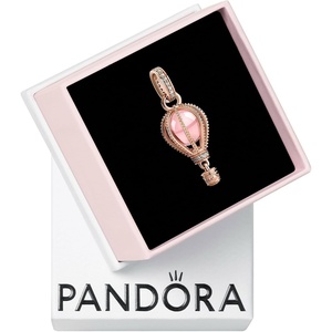 image:imagePandora Sparkling Pink Hot Air Balloon Dangle Charm  Gift for Her  Rose with Cubic Zirconia  with Present Box