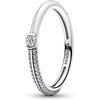 image:imagePANDORA ME Pav amp Dual Ring  Silver Ring for Women  Layering or Stackable Ring for Women  Gift for Her  Sterling Silver with Clear Cubic Zirconia  With Gift BoxWhite