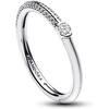 image:imagePANDORA ME Pav amp Dual Ring  Silver Ring for Women  Layering or Stackable Ring for Women  Gift for Her  Sterling Silver with Clear Cubic Zirconia  With Gift BoxWhite