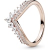 image:imagePANDORA Princess Wishbone Ring  Rose Gold Ring for Women  Layering Ring  Gift for Her  14k Rose with Clear Cubic Zirconia  With Gift Box