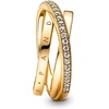 image:imagePANDORA Signature Crossover Pav Triple Band Ring  Plated Ring with Cubic Zirconia  Jewelry for Women  Includes Gift Box14k goldplated unique metal blend
