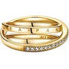 image:imagePANDORA Signature Crossover Pav Triple Band Ring  Plated Ring with Cubic Zirconia  Jewelry for Women  Includes Gift Box14k goldplated unique metal blend