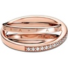 image:imagePANDORA Signature Crossover Pav Triple Band Ring  Plated Ring with Cubic Zirconia  Jewelry for Women  Includes Gift Box14k rose goldplated unique metal blend