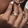 image:imagePANDORA Signature Crossover Pav Triple Band Ring  Plated Ring with Cubic Zirconia  Jewelry for Women  Includes Gift Box14k rose goldplated unique metal blend