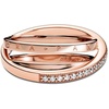 image:imagePANDORA Signature Crossover Pav Triple Band Ring  Plated Ring with Cubic Zirconia  Jewelry for Women  Includes Gift Box14k rose goldplated unique metal blend