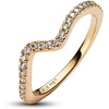 image:imagePANDORA Sparkling Wave Ring  Ring for Women  Layering or Stackable Ring  Gift for Her  Sterling Silver with Clear Cubic Zirconia  With Gift BoxYellow Gold