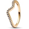 image:imagePANDORA Sparkling Wave Ring  Ring for Women  Layering or Stackable Ring  Gift for Her  Sterling Silver with Clear Cubic Zirconia  With Gift BoxYellow Gold