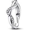 image:imagePANDORA Timeless Sparkling Intertwined Wave Ring  Sterling Silver Ring with Cubic Zirconia  Jewelry for Women  Includes Gift Box