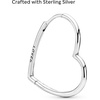image:imagePANDORA Asymmetrical Heart Hoop Earrings  Classic Earrings for Women  Great Gift for Her  Made with Sterling Silver