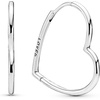 image:imagePANDORA Asymmetrical Heart Hoop Earrings  Classic Earrings for Women  Great Gift for Her  Made with Sterling Silver