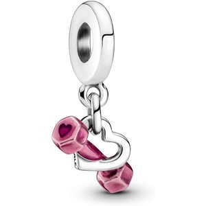image:imagePandora Dumbbell amp Heart Dangle Charm  Compatible Moments Bracelets  Jewelry for Women  Gift for Women  Made with Sterling Silver amp Enamel